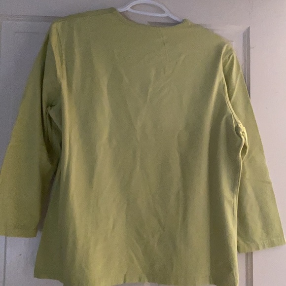 LimeGreen Cotton Top with Embellishments - Picture 2 of 2